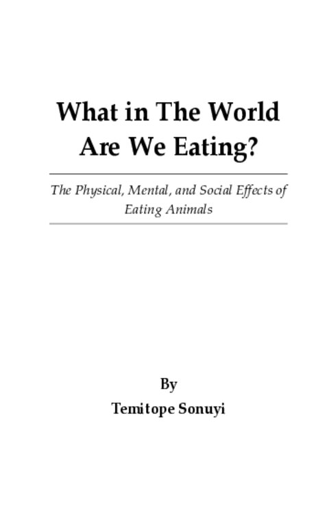Cover of What in the World Are We Eating?